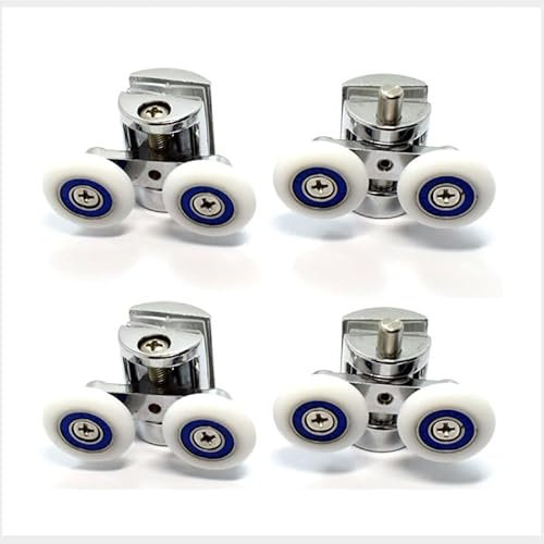 Coussinets de douche avec double porte coulissante, 4 pièces (2 supérieures + 2 inférieures) (largeur de roue 23 mm, épaisseur 5,5 mm)