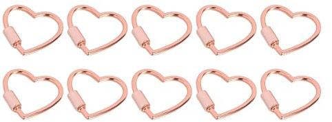 Herz-Karabiner mit Schraubverschluss, 10 Stück, Herz-Karabiner, Herzform, Schnallenverschluss, Handtaschengurt, Schlüsselanhänger, Taschenzubehör