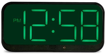 Acctim Silas LED Wireless Alarm Clock, 2-inch Display with Adjustable Volume and Brightness (Green LED)