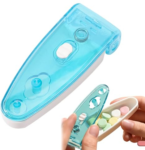 Yonuaret Pill Opener - Tablet Dispenser | No Contact Tablet Extractor Tool,for Elderly Seniors Weak Hands Blister Pack Home Daily