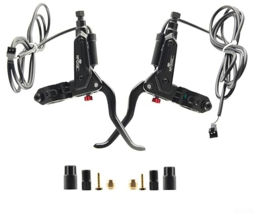 Yhenlovtt Hycline Elektrischer Bremsgriff für Fahrrad, hydraulischer Bremshebel mit 2 A SM-Anschluss für E-für-Fahrräder, Aluminiumlegierung, Power-Off-Bremshebel, kompatibel mit (links 2 A)