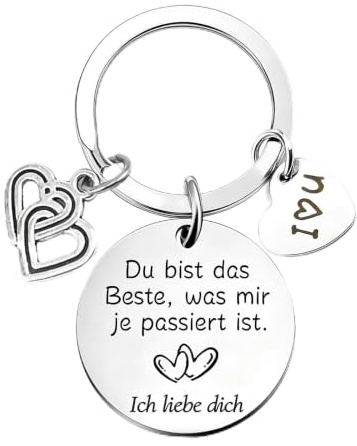 Alethron Schlüsselanhänger Ich Liebe Dich Personalisierte Geschenke Schlüsselanhänger Liebe Anhänger I Love You Geburtstagsgeschenk für Männer Frauen Freund Freundin Valentinstag Hochzeitstag