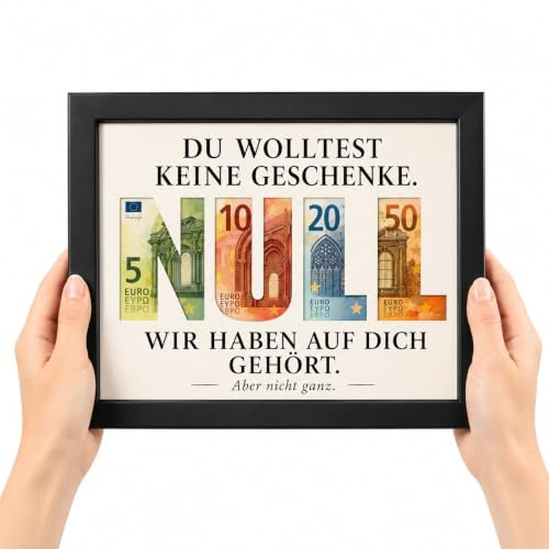 Nix Geschenk Zum Geburtstag, Lustiger Bilderrahmen Für Geldgeschenke. | MDF-Rahmen 20,3x15,2cm. Einzigartiges nichts geschenk und tolles nix geschenk für humorvolle geldgeschenke geburtstag.