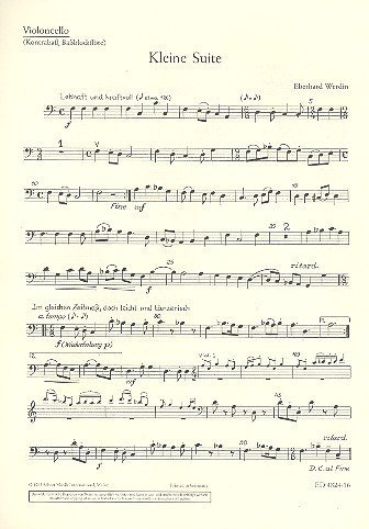 Kleine Suite: Blockflöten oder Streicher. Bass-Blockflöte, Violoncello, Kontrabass.