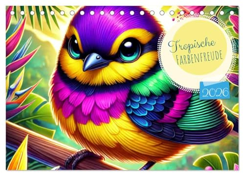 Tropische Farbenfreude (Tischkalender 2026 DIN A5 quer), CALVENDO Monatskalender: Tropische Farbenfreude: 12 Monate beeindruckender KI-generierter ... Geschenk für Naturfreunde. (CALVENDO Kunst)
