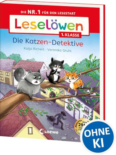 Leselöwen 1. Klasse - Die Katzen-Detektive: Auf ins Leseabenteuer! - Die Nr. 1 für den Lesestart als praktische Broschurausgabe für unterwegs - Erstlesebuch mit Silbenfärbung für Kinder ab 6 Jahren