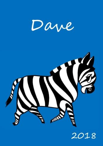 2018: personalisierter Zebra-Kalender 2018 - Dave - DIN A5 - eine Woche pro Doppelseite