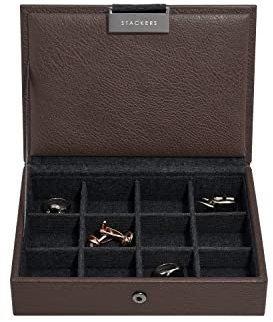 Stackers | Herren-Manschettenknopf-Organizer, klein, Braun