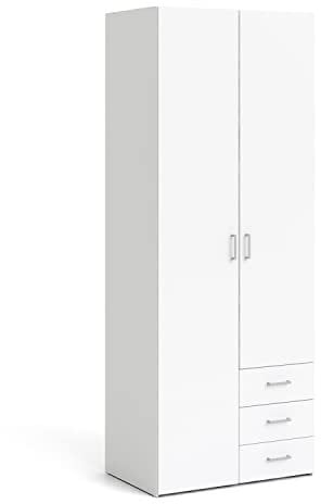 Furniture To Go | Space Wardrobe - 2 Doors 3 Drawers in White