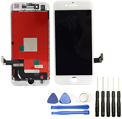 Visiodirect® Ecran Complet: Vitre + LCD sur châssis Compatible avec iPhone 7 Blanc + Kit Outils