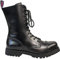Alpha Rangers 10-loch Boot, Ranger Festival Army Gothic, Leder Springerstiefel, Schwarz 5011, UK 8 / EU 42
