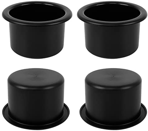 4 Pieces Cup Holder Insert, 87mm Diameter Black Plastic Table Drinks Holder for Sofa, Couch, RV, Car, and Boat