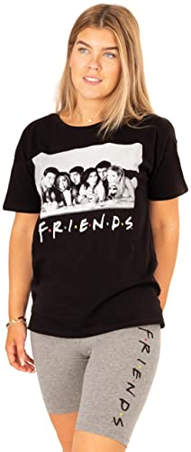 FRIENDS Amis Pyjamas Femmes Adultes T-Shirt avec Shorts Cycle Loungewear