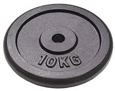 Pair of Black Cast Iron Weight Discs 10 kg Hole Diameter 25 mm High Quality