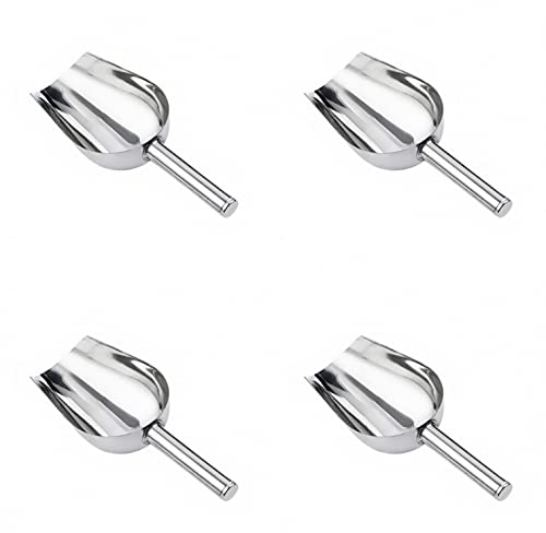JZK 4x Piccole paletta ghiaccio metallo per bar, paletta dolci in acciaio inox per farina cibo animali domestici, paletta per popcorn, paletta per buffet, piccola paletta per cucina giardino festa