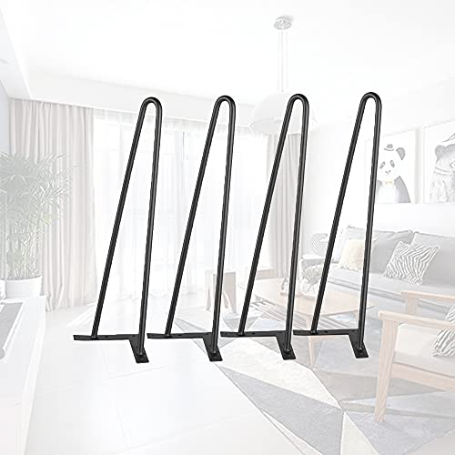 XUANYU Haarnadel Tischbeine aus Metall 4-er Set Höhe 50 cm (19,69'') Möbelfüße Tischfüße Schwarz Haarnadelbeine für Esstisch Couchtisch Nachttisch
