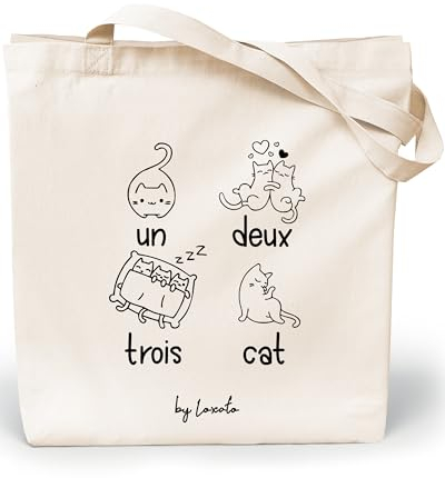 Loxato Tote Bag Aesthetic - Borsa Shopper Cotone 220g/m2 35x42cm - Borsa Tela Donna - Borse Shopper Tela - Extra Largo 8cm