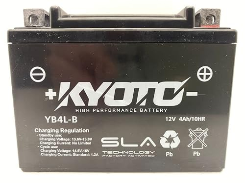 Kyoto battery AGM YB4L-B SLA | Batteria di ricambio da moto per PEUGEOT Zenith 50 1995-1996
