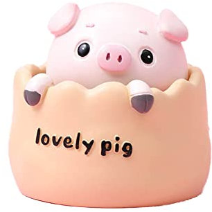 Herbests Wackelkopf Schwein Auto,Auto Armaturenbrett Dekoration Harz Schwein Wackelfigur Dekofigur Schaukelspielzeug Auto Styling Zubehör Niedliche Auto Dekor Ornamente Tischdeko Geschenke,Gelb