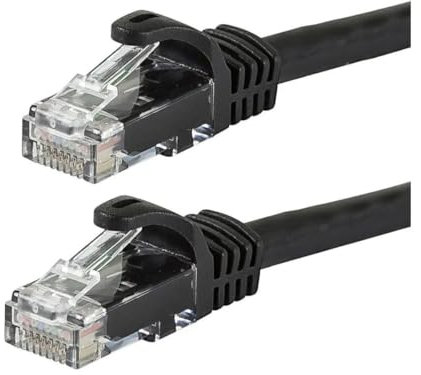 Monoprice Cat6 Ethernet Patch Cable, 10 Feet, Black (12 Pack), Snagless RJ45, Stranded, 550MHz, UTP, Pure Bare Copper Wire, 24AWG, Flexboot Series