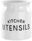 Karisky Kitchen Utensil Holder, Large Farmhouse Utensil Holder for Countertop, Decorative Ceramic Cooking Utensil Crock Holder for Kitchen Counter, 14 x 16 cm, White