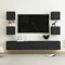 Tidyard 6-TLG. Wohnwand Komplett-Set Lowboard Wohnwand Set TV-Schrank Hängeschrank Mediawand Schrankwand Spanplatte Schwarz