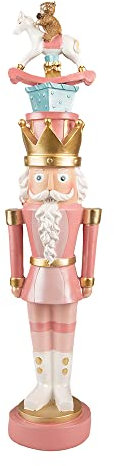 Clayre & Eef Figur Nussknacker 50 cm Rosa Blau Polyresin Weihnachtsdekoration