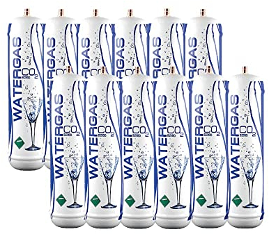 Lot de 12 bouteilles jetables Co2 600 g pour distributeur – gazeur d'eau pétillante avec raccord M11 x 1