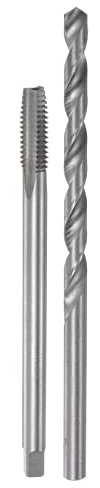sourcing map Tap & Bit Sets, 3/8-16 UNC H2 Straight Flute Machine Thread Milling Tap Extra Long, 8mm High Speed Steel (HSS) Twist Drill Bit