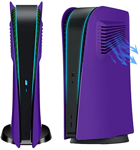 Galaxy Purple PS5 Digital Faceplate with Cooling Vents Cover Curved Replacement Plates Shell Accessory for Playstation 5 Digital Edition