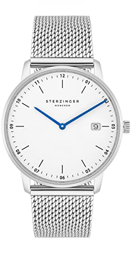 Sterzinger Herren Uhr analog Japan Quarzwerk mit Edelstahl Silber Armband 10040052