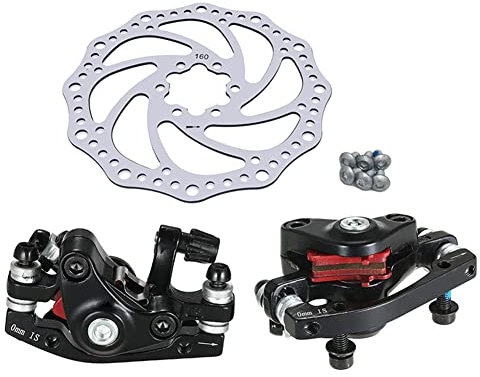 Kit de freno de disco para bicicleta de montaña, juego de frenos de disco mecánicos, accesorios de conducción con rotor de 160 mm, pinza delantera y trasera para bicicletas de montaña, bicicletas de