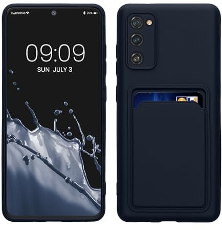kwmobile Handyhülle kompatibel mit Samsung Galaxy S20 FE Hülle - Handy Cover mit Fach für Karten - in Dunkelblau