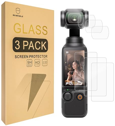 Mr.Shield Schutzfolie Kompatibel mit DJI Osmo Pocket 3 Camera [Lens+LCD Screen] [3+3 Pack] Schutzglas Schutzglasfolie 9H Härte, HD Klare Displayschutzfolie