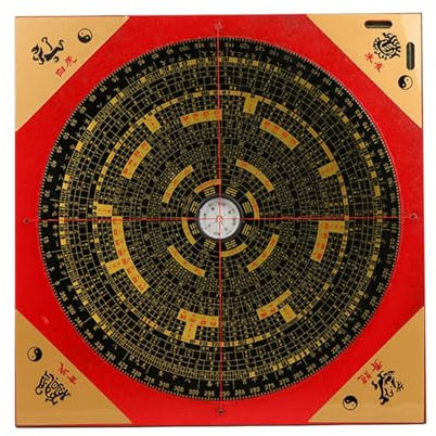 harayaa Feng Shui Kompass Ornament, Traditionelle Antike Figur, Handgehaltener Professioneller Alter Chinesischer Kompass Aus Holz Zur Orientierung, 25CM