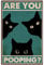 Ruzister Lustige Blechschilder „Black Cat Are You Pooping“, Aluminium-Wanddekoration, Vintage Lustige Katzenmuster Poster, Katze Bild Poster für Badezimmer