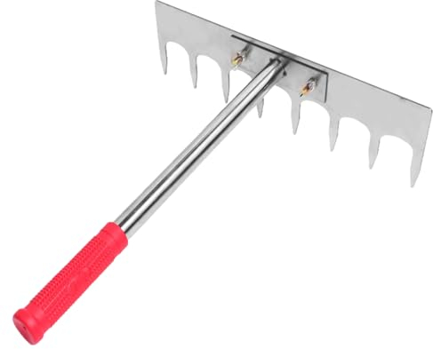 KSHSAA Râteau à mortier en acier inoxydable | Outil de pavage pour carrelage de sol amovible, râteau à mortier | Râteau de mortier de tuile de système de nivellement de niveleur de tuile de maçon pour