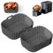 papasgix Silicone Moule Air Fryer Ninja Double Stack XL SL400EU 9.5L, Ouverture latérale Grande Capacité Ninja SL400EU Accessoires Air Fryer pour Friteuse sans Huile(Gris，2PCS)