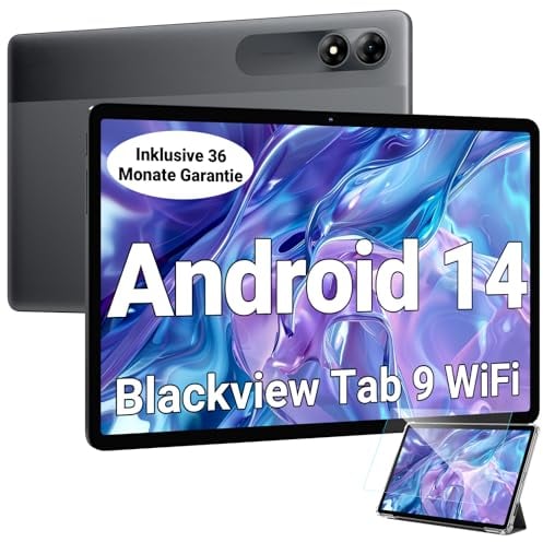 Blackview Tablet 11 Zoll Android, 2K FHD+ Tablet Gaming, 18GB + 256GB(TF 2TB), Octa-Core T606 Chips, Gemini AI, Widevine L1, WiFi, 13MP + 8MP, 8200mAh, GMS, Face ID, Hülle