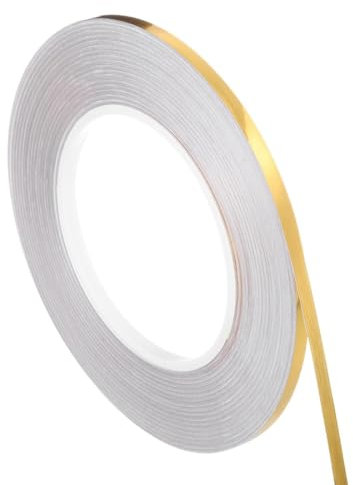 Strisce adesive decorative, 1 volume Strisce adhesive effetto cromo decorative, oro Trim Stripes Strisce Adesive per Auto, per auto moto barca e modellismo, oro, 5 MM*50 M
