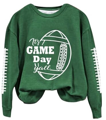 HOOUDO Sale Angebote Blitzangebote Damen-Sweatshirt „It's Game Day Y'all Football Lover“. Jumpsuit Kurz Damen Sexy Crop Tops Damen Sommer Top Damen Spitze Galaxie Tshirt Da Sale Angebote Bestellung