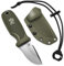 ODENWOLF W-MINI Neck Knife Messer aus starkem D2 Stahl - Kleines EDC Messer Feststehend mit durchdachtem Holster und Feuerstahl - Outdoor Messer Klein und Handlich - Feststehendes Messer Halskette