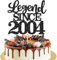 1 Stück Aufschrift Legend Since 2004 Tortenaufsatz 21 Kuchen Topper Glitter alles Gute zum 21. Geburtstag Kuchen Pick 21 Fabulous Tortendekorationen für Prost zum 21 Schwarz