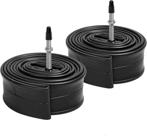 YunSCM 2PCS 25/32-622 28 Zoll / 700C Schlauch 700x25C 700x28C 700x30C 700x32C FV48mm Valve Presta-Ventil, kompatibel 28 Zoll Fahrradschlauch/E-Fahrrad Schlauch 700x25C/32C