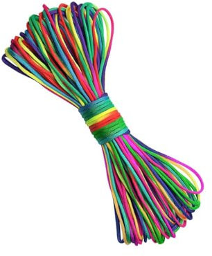 Lot de 550 Fils pour Bracelets DIY, Cordons de 4 mm de Couleur Arc-en-ciel, Porte-clés, Randonnée et Autres Activités de Plein Air, 31 m
