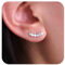 Aneneiceera Pendientes trepadores de orejas de cristal vintage, pendientes de plata con diamantes de imitación, pendientes de tuerca con circonita cúbica,minimalistas, joyería para mujer (plata)