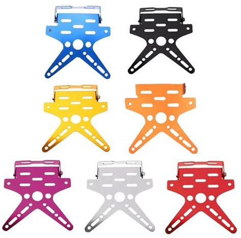 Kennzeichenhalter 1 Stück Legierung Universal Motorrad Kennzeichenhalter Halterung Aluminium Eingestellt Registrierung Nummernschild Abdeckung Motorrad Nummernschildhalter(Blau)