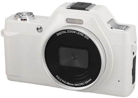 Retro-Digitalkamera, 4K 58 MP HD Autofokus 20-facher Zoom Anti-Shake Kompakte Point-Shoot-Kamera 2,88-Zoll-LCD-Display Vlogging-Kamera Webcam mit Zeitraffer und Pause für