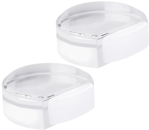 2 Piezas Tope de Puerta para Suelo, Tope Puerta Adhesivo, Tope de Puerta Transparente para Suelo en forma de D, Protector Puerta Casa, Sujeta Puertas Suelo, Protección Elegante y Práctica