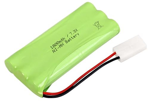 7.2V 1800-mAh NI-MH Akku, kompatibel mit Tamiya KET 2P Stecker, 6 Zellen AA Akkupack Batterie für RC Fahrzeug, Auto, Truck, Bagger, Crawler, Panzer, Boot, Spielzeug, Elektro-Werkzeug, Beleuchtung